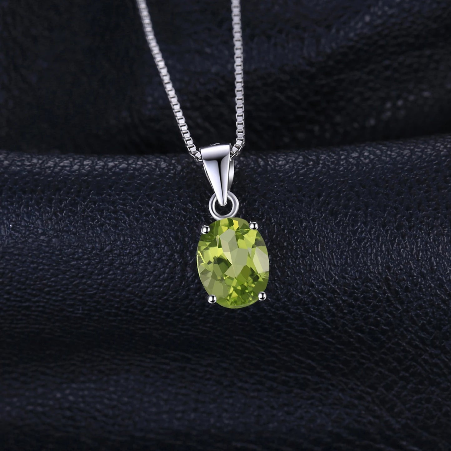 JewelryPalace 2.2ct Natural Green Peridot 925 Sterling Silver Pendant Necklace for Women No Chain Rose Gold Yellow Gold Plated