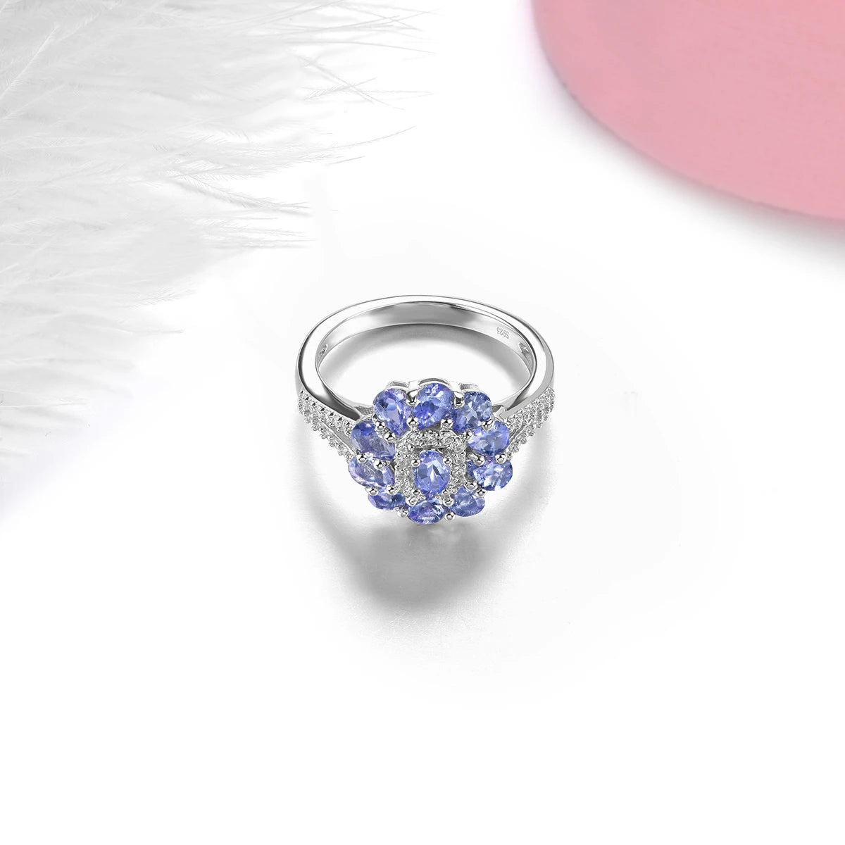 Natural Tanzanite Silver Rings 1.5 Carats Genuine Gemstone S925 Classic Jewelry Top Quality Birthday Gifts Wedding Jewelrys