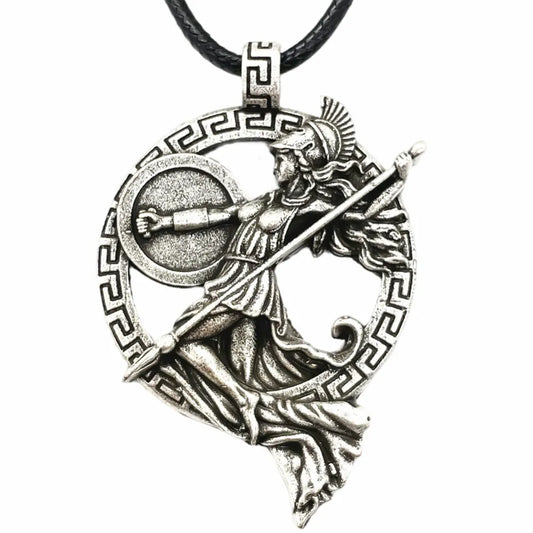 Warrior Goddess Minerva Pendant Athena Women Necklace Greek Goddess Roman Mythology Viking Jewelry