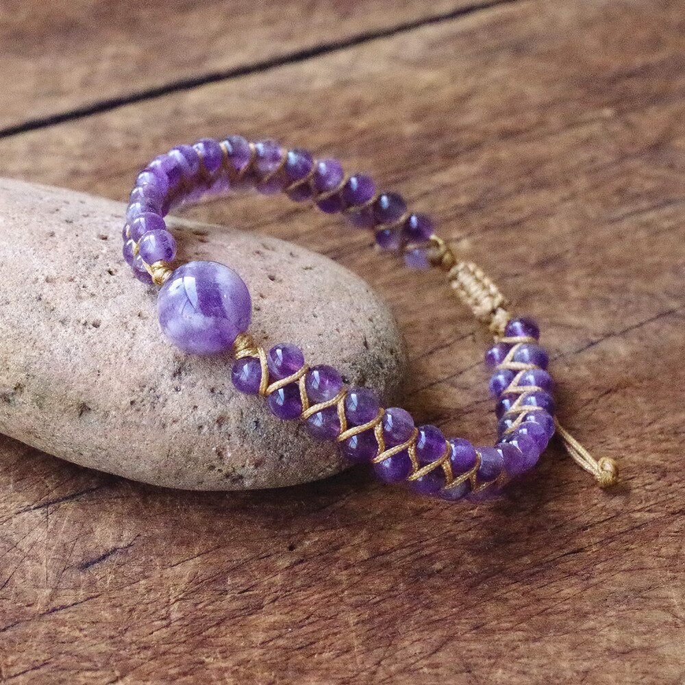 Natural Stone String Beads Braided Yoga Bracelet &amp; Bangle Women Men Handmade DIY Jewelry Bohemia Charm Warp Bracelet Friendship