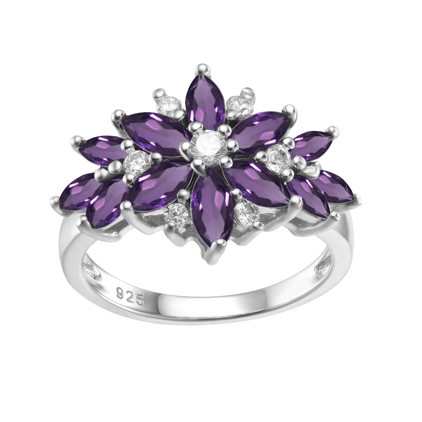 GEM'S BALLET Real 925 Sterling Silver Tourmaline Rings For Women Natural Gemstone Ring Romantic Gift Engagement Jewelry Amethyst CHINA