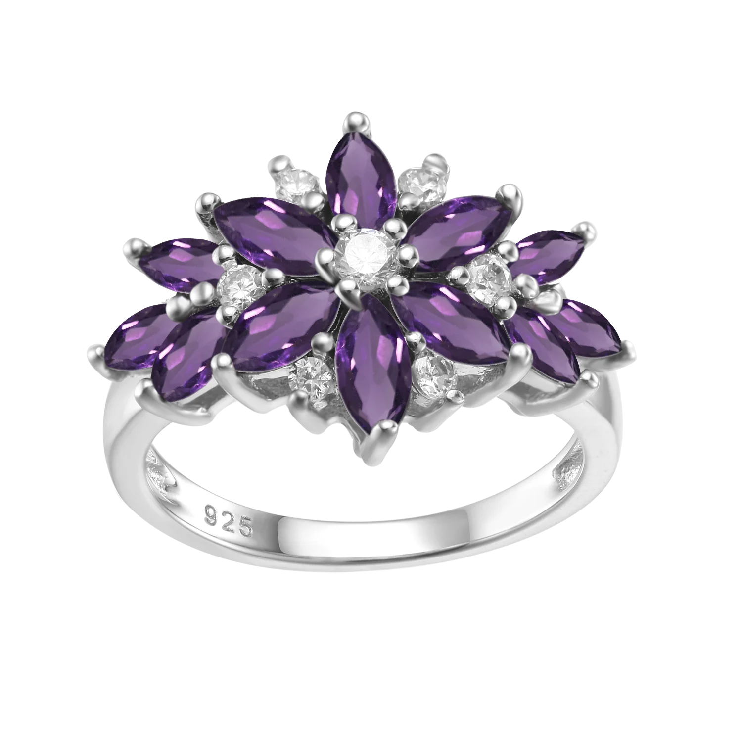 GEM'S BALLET Real 925 Sterling Silver Tourmaline Rings For Women Natural Gemstone Ring Romantic Gift Engagement Jewelry Amethyst CHINA