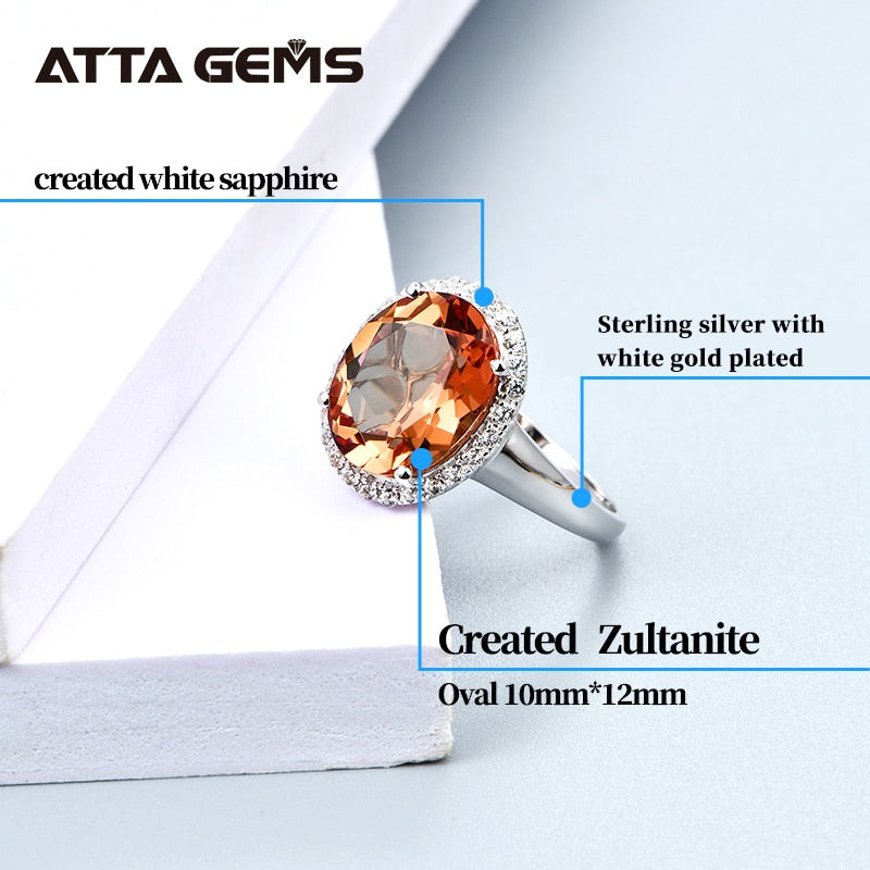Zultanite 925 Sterling Silver Design Fine Jewelry Created Zultanite Color Change Stone Ring for Women