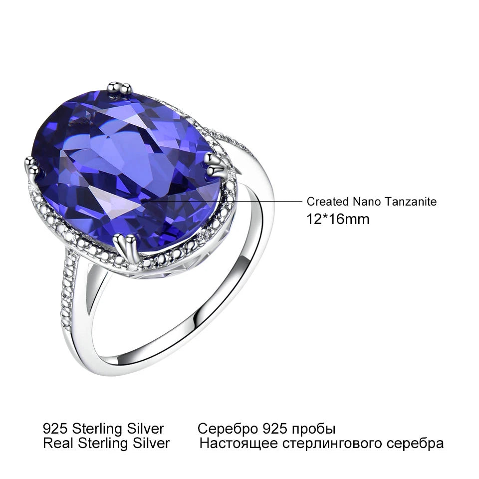 UMCHO Luxury Tanzanite Gemstone Rings For Women Solid 925 Sterling Silver Fine Jewelry Female Engagement Ring Christmas Gift