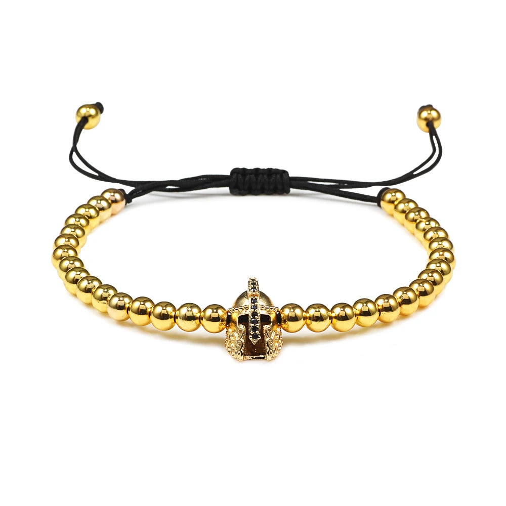 New Couple Bead Bracelet Micro CZ Crown Braided Bracelets For Men Women Adjustable Bangles His Hers Hand Jewelry Lover DIY Gifts