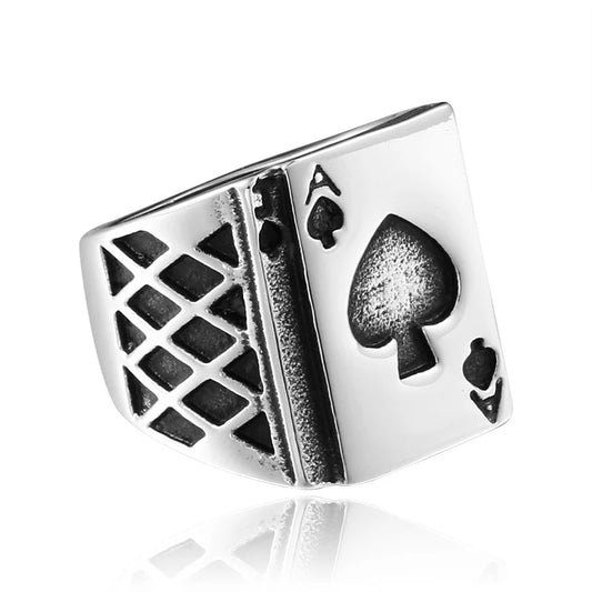 Beier 316L Stainless Steel Ring Playing Card Ring   Man's Good  Fashion Jewelry LLBR8-265R