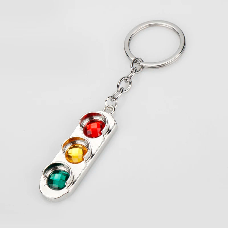 Traffic Light Keychain Metal Key Accessories Gift