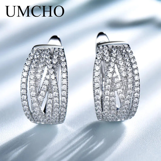 UMCHO Sterling Silver 925 Jewelry Elegant Clip Earrings for Women Anniversary Wedding Gift Earrings Fine Jewelry