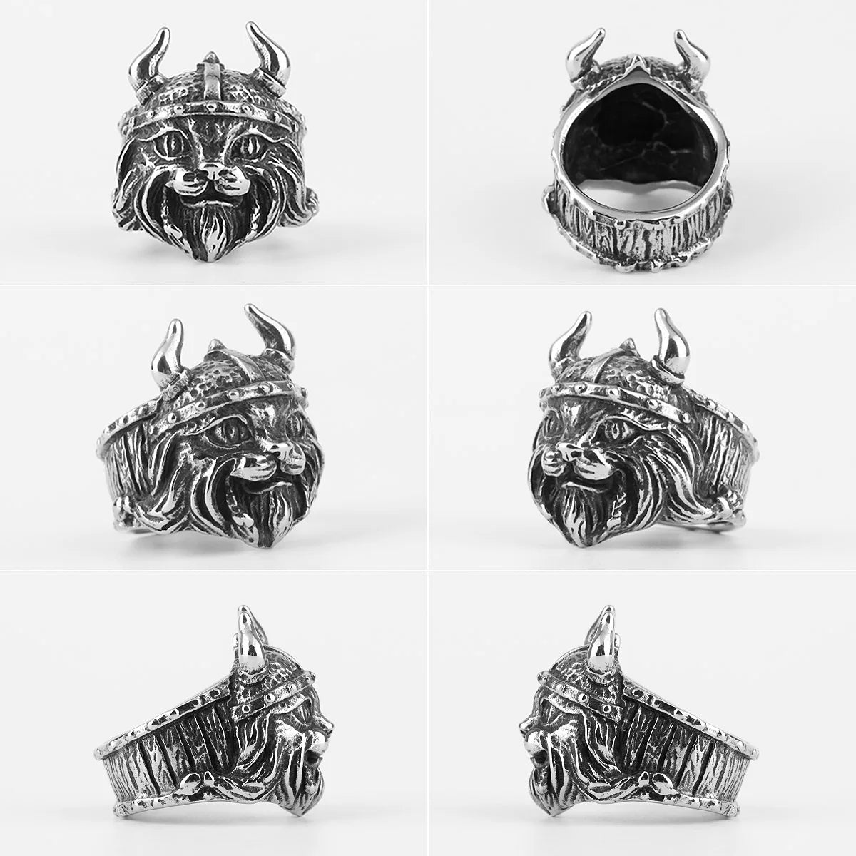 Stainless Steel Animal Men Rings Eagle Dog Dragon Bird Snake Punk Hip Hop Trendy For Male Boy Jewelry Creativity Gift Wholesale