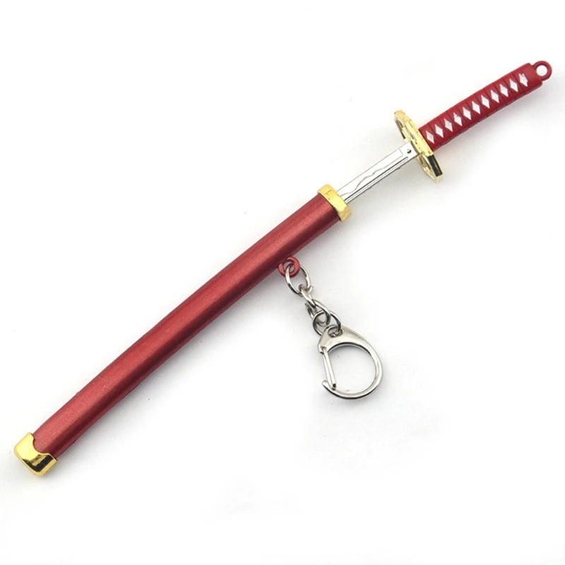 Anime Keychain Sword Metal Key Ring Scabbard Keyring Katana Buckle Key Chain Unisex Jewelry Gifts Red CHINA