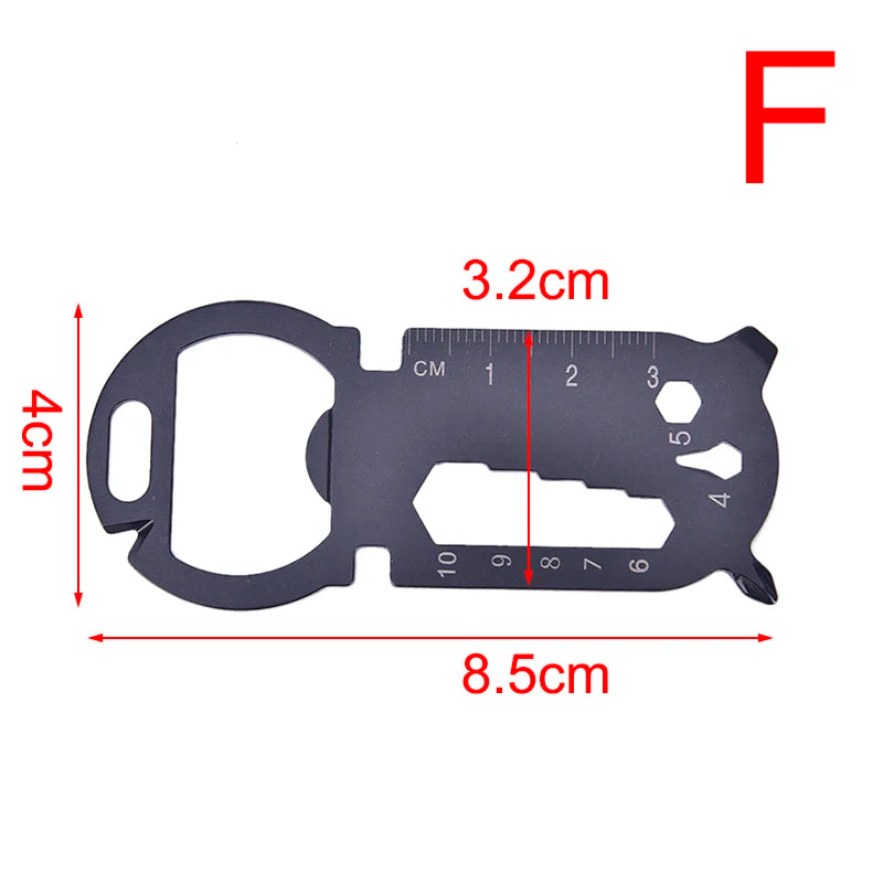 Multitools EDC Stainless Steel Keychain Outdoor Survival Gear Gadget Bottle Opener Multi Pocket Tool Pendant Keyring F