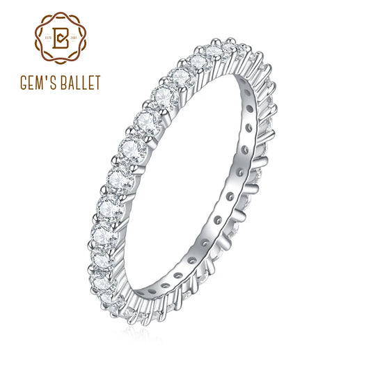 GEM'S BALLET Wedding Bands EF Color Moissanite Rings for Women 585 14K 10K 18K Gold 925 Silver Promise Finger Ring Fine Jewelry