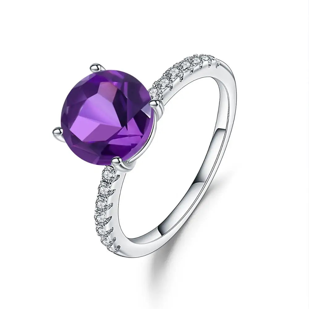 Gem's Ballet Purple Vintage Wedding Rings For Women Fine Jewelry 2.66Ct Natural Amethyst Gemstone Ring 925 Sterling Silver