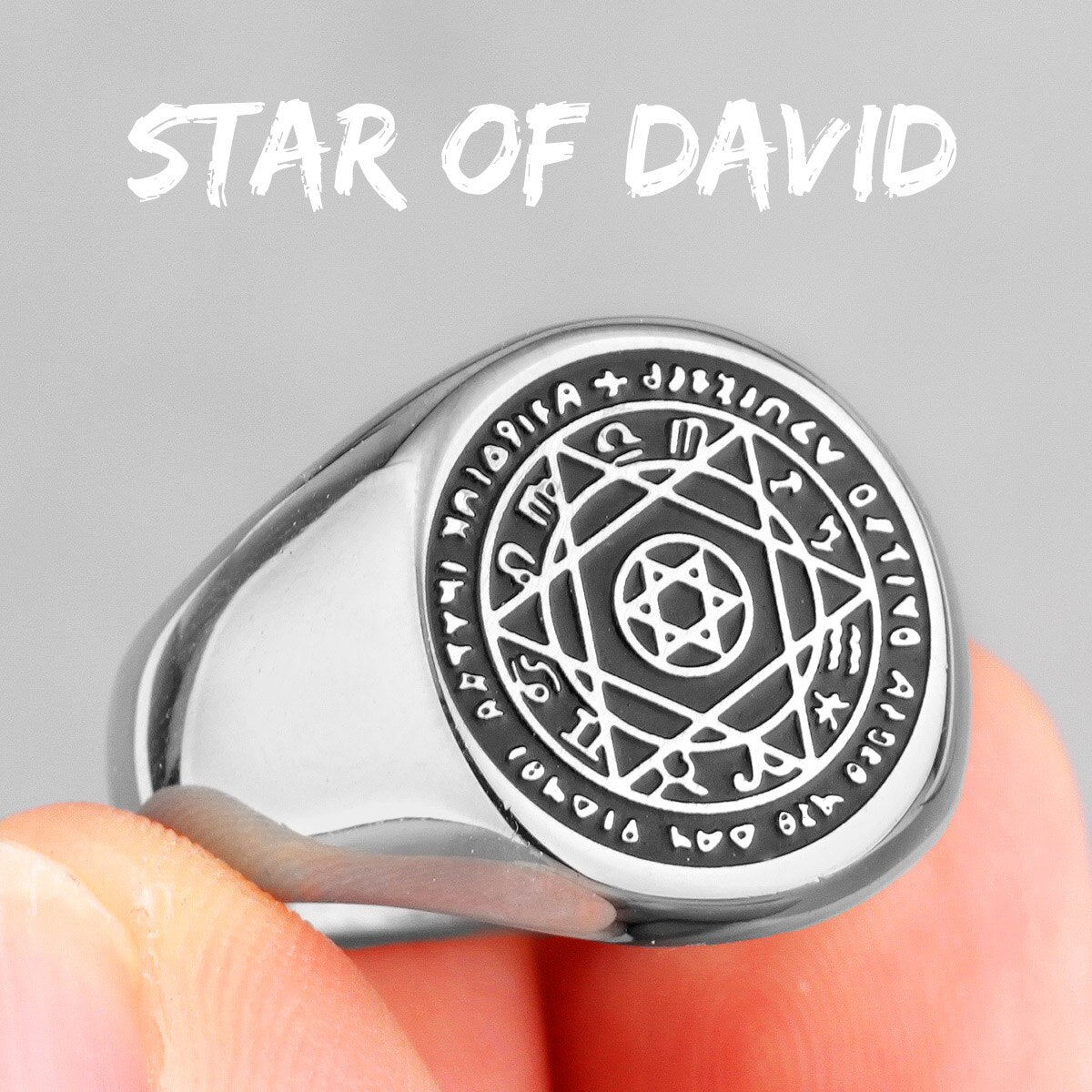 Constellation Patron Saint Star of David Amulet Stainless Steel Men's Rings for Male Boyfriend Jewelry Creativity Gift R561-Star Of David