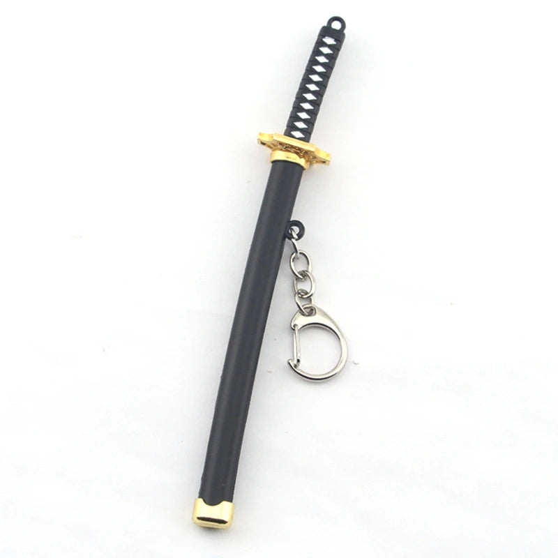 Anime Keychain Sword Metal Key Ring Scabbard Keyring Katana Buckle Key Chain Unisex Jewelry Gifts Black CHINA