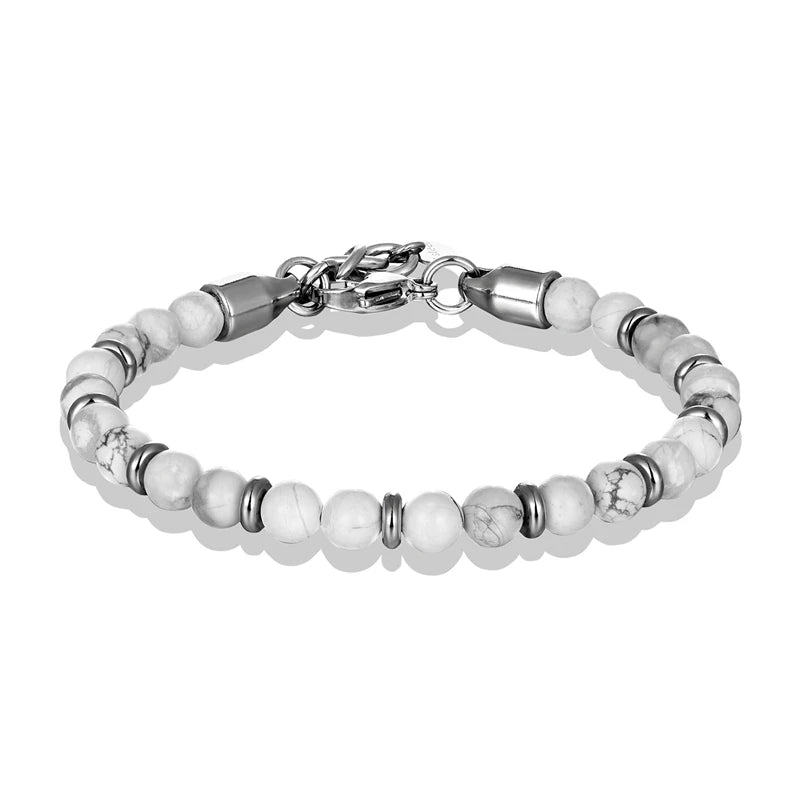 6mm Tiger Eye Beads Strand Bracelets Men Women Charm Stainless steel Chain Colorful Natural Stone Bracelet Male Jewelry Gift New