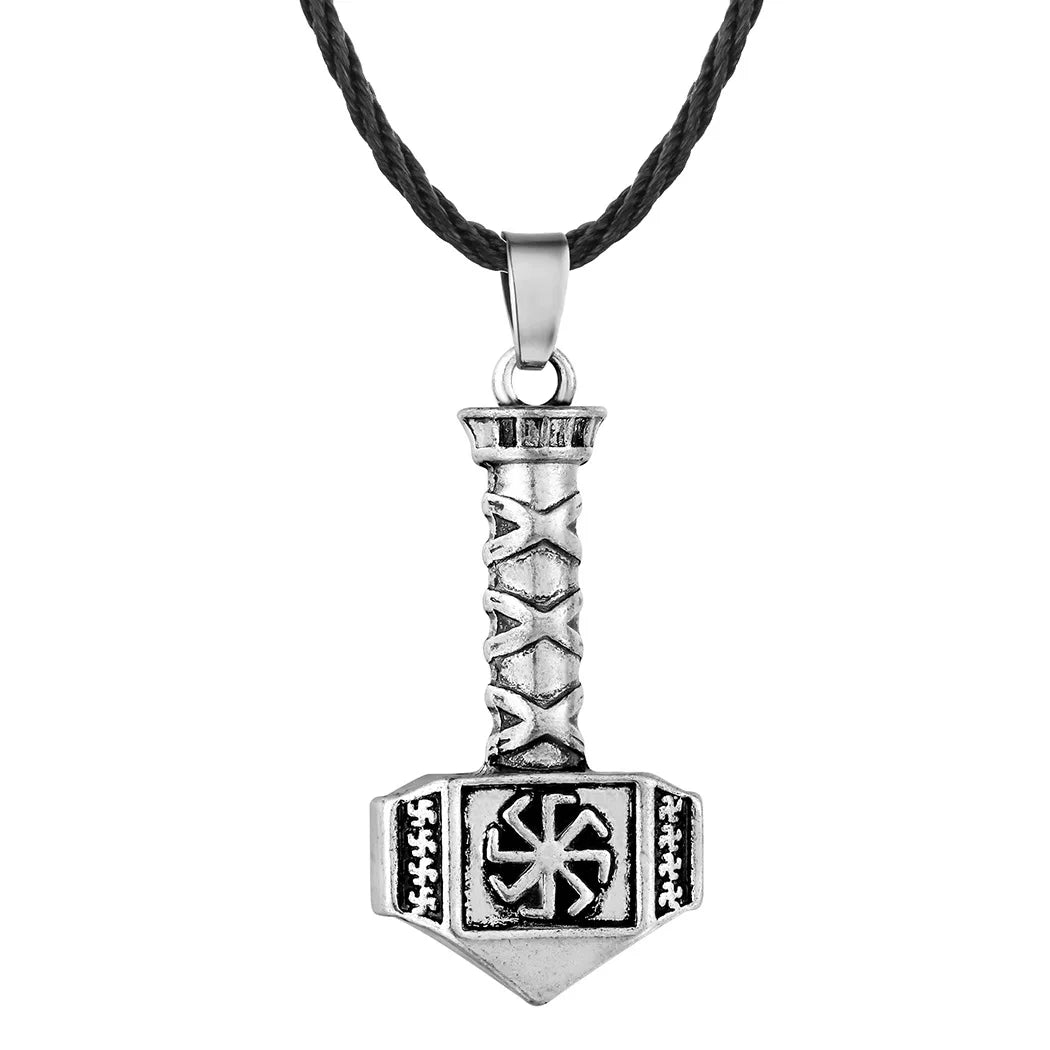 Slavic Kolovrat Wheel Amulet Pagan Pendant Necklace Viking Runes Star Of Russia Pentagram Talisman Vintage Jewelry Necklace
