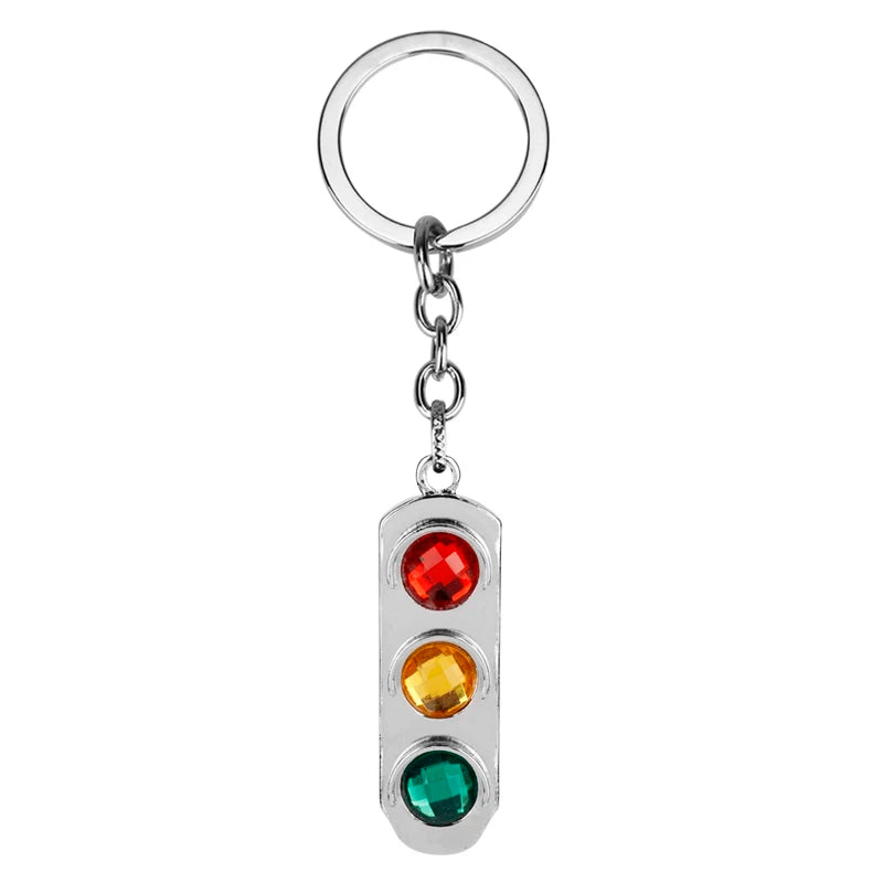 Traffic Light Keychain Metal Key Accessories Gift