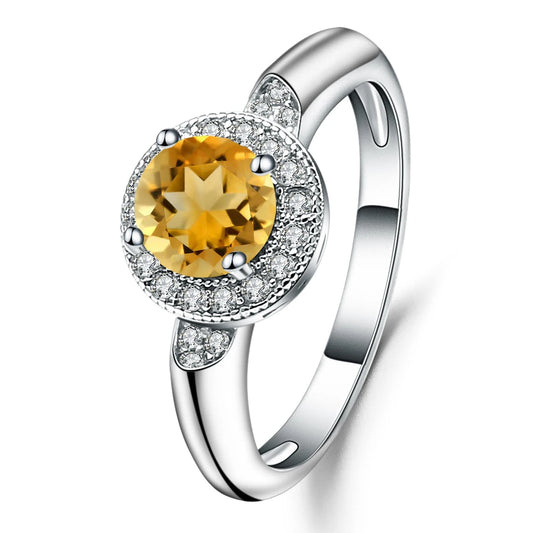 GEM'S BALLET 1.05Ct Round Natural Red Garnet Gemstone Ring 925 Sterling Silver Classic Wedding Rings for Women Fine Jewelry