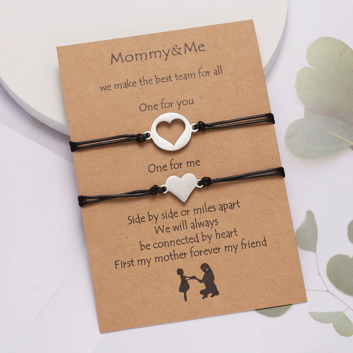 Family Friendship Couple Bracelet for Women Fashion Charm Adjustable Woven Rope Heart Butterfly Mom Sister Jewelry Lover Gifts