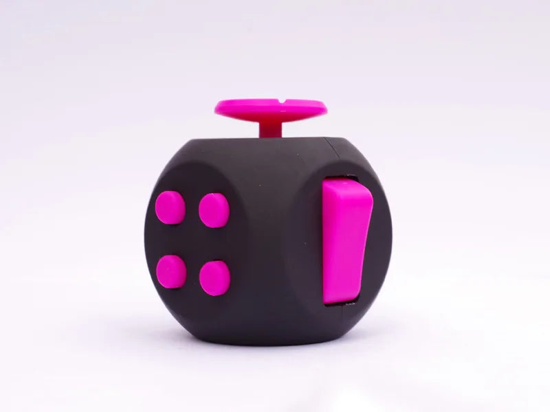 12 Sides Fidget Cube Toys Anti-Stress Antistress Sensory Toys For Children Kids Adults Autism ADHD OCD Anxiety Relief Focus 6 Black pink