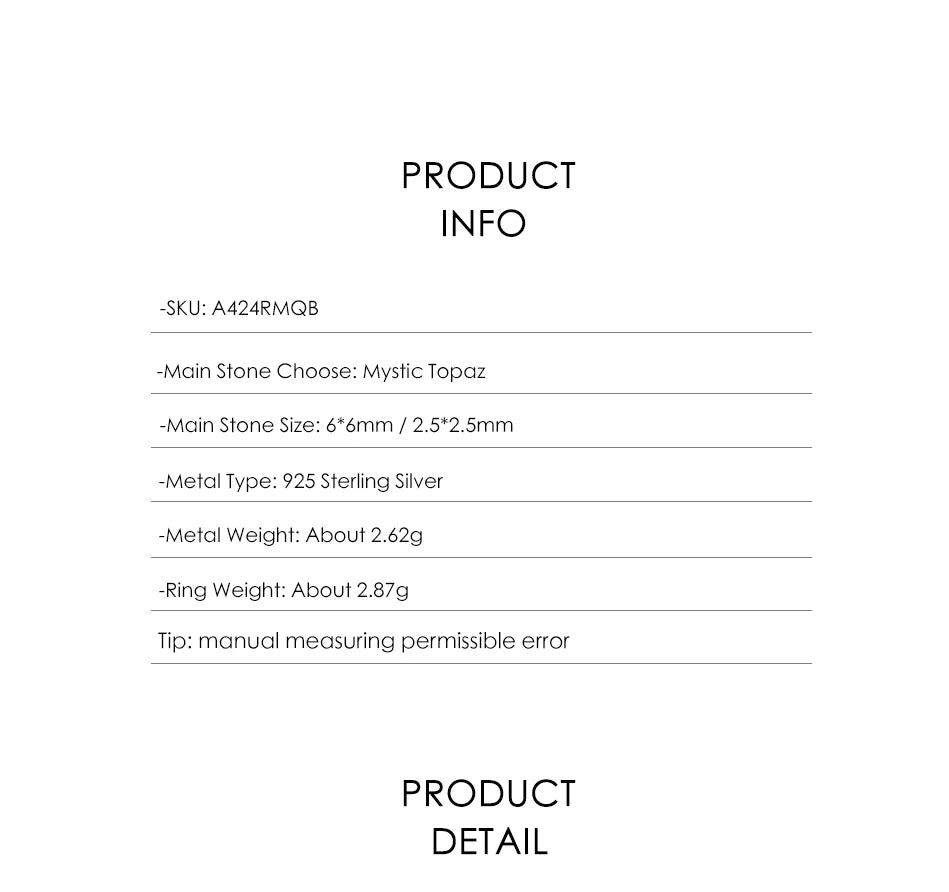 GEM'S BALLET 925 Sterling Silver Ring Natural Mystic Topaz Three Stone Birthstone Wedding Band Rings For Women Fine Jewelry