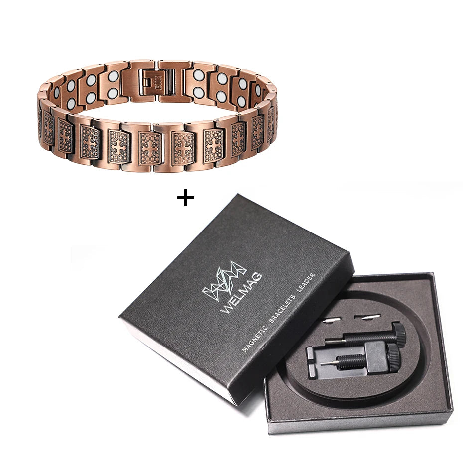 Welmag Pure Copper Bracelets For Man Magnetic Bracelet bracelet with box