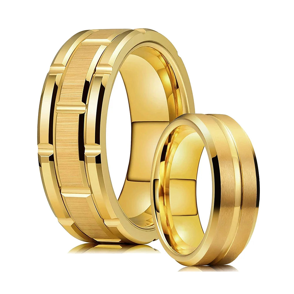 Fashion 8mm Black Polished Finish Tungsten Wedding Ring For Men Inlaid Zirconia Stainless Steel Engagement Ring Men Wedding Band