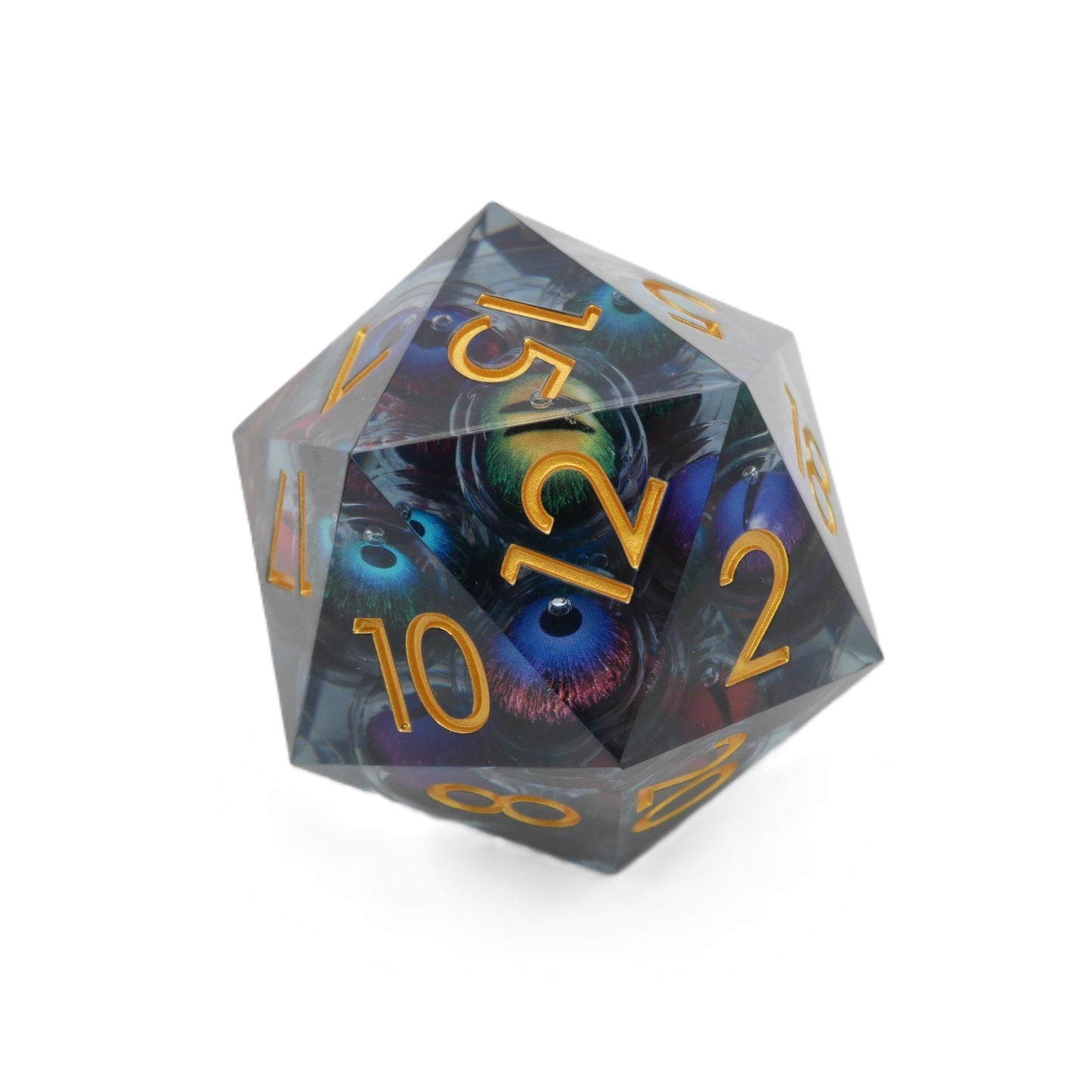 Hydra's Eyes | Giant D20 Moving Eye DnD Dice | Acrylic RPG Gaming Dice