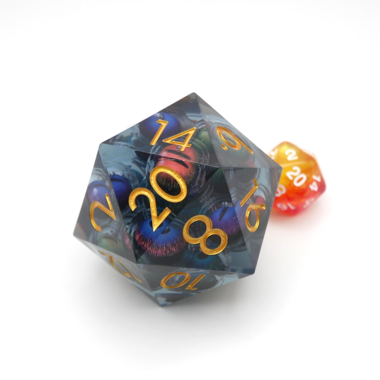 Hydra's Eyes | Giant D20 Moving Eye DnD Dice | Acrylic RPG Gaming Dice