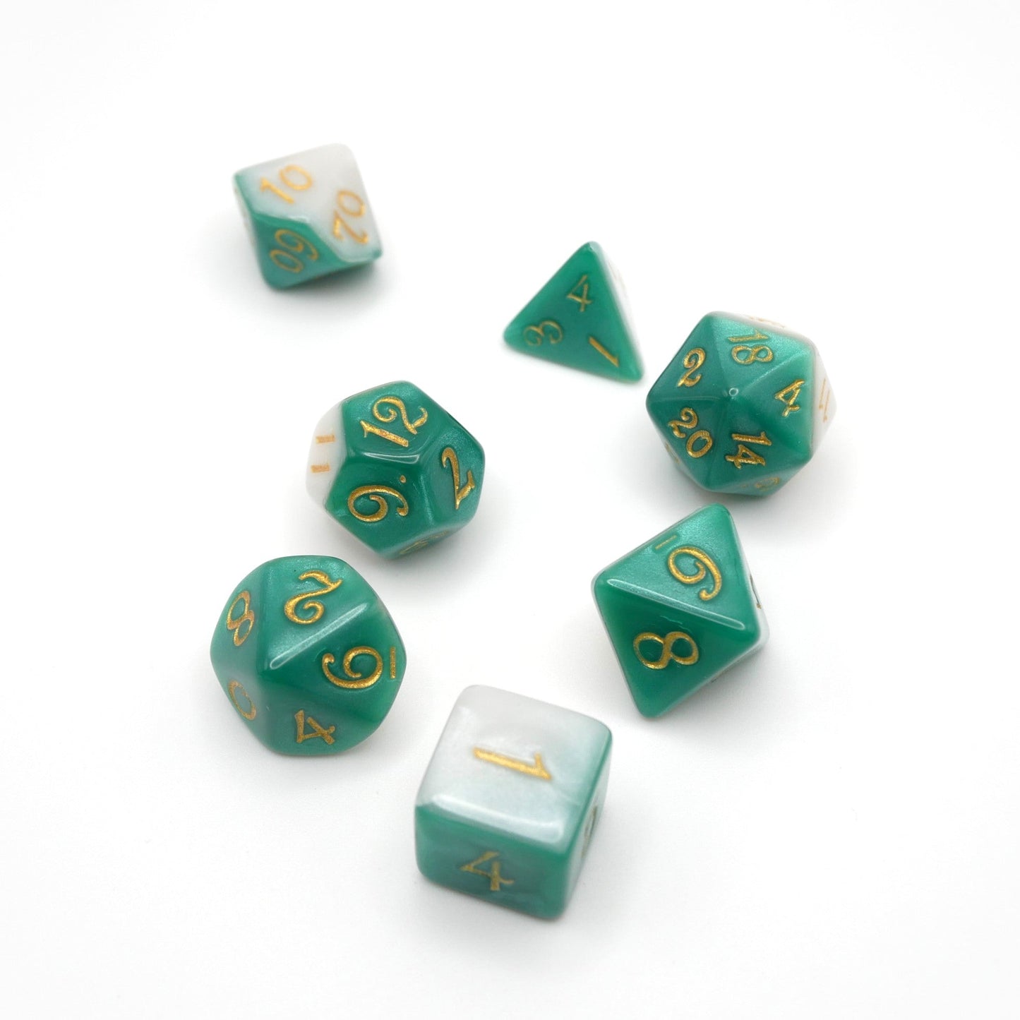 Two-Faced Iguana - 7 Piece DnD Dice Set | Acrylic RPG Gaming Dice