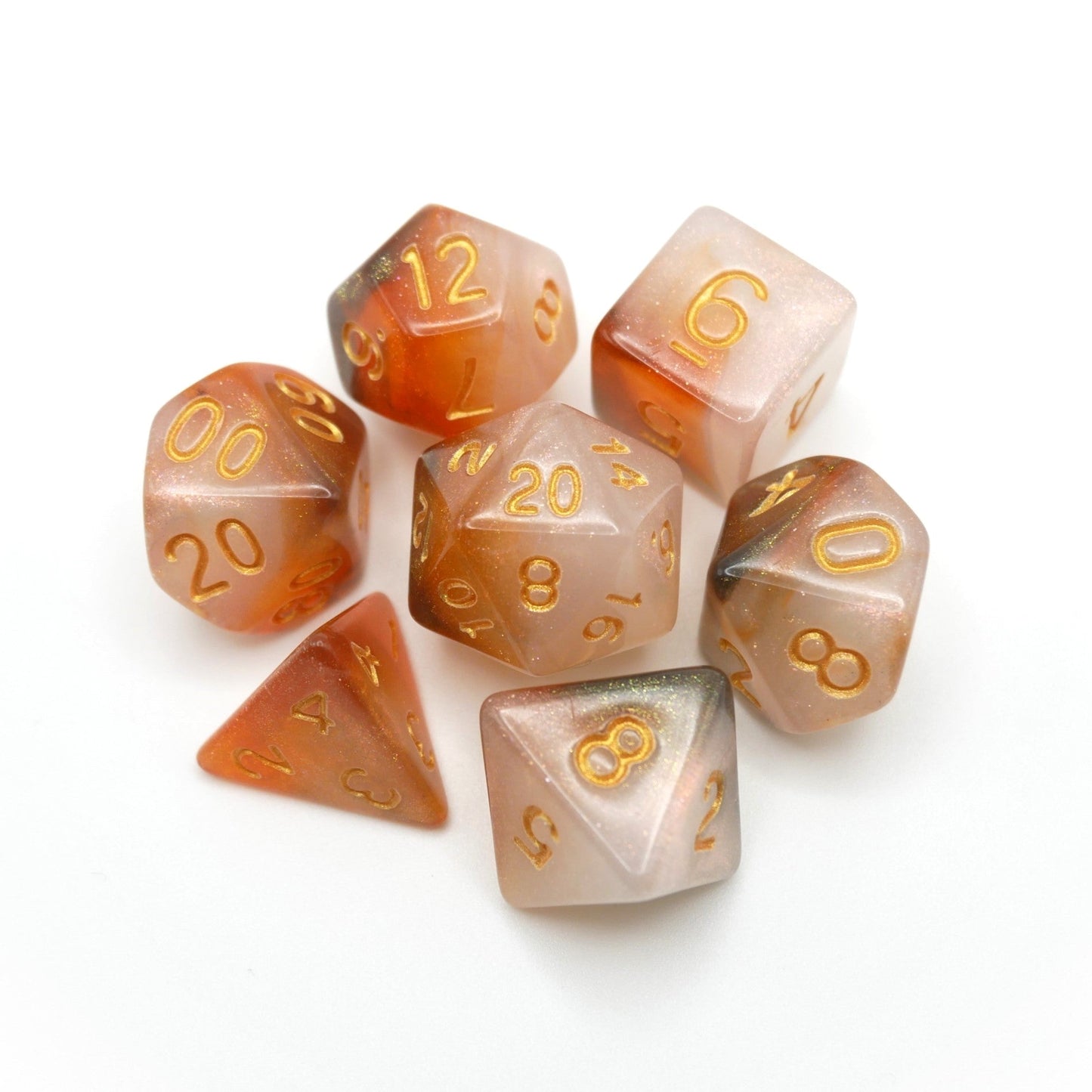 Jovian Cloud - 7 Piece DnD Dice Set | Acrylic RPG Gaming Dice