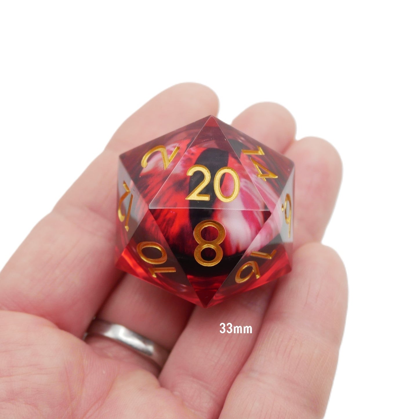 Nosferatu's Eye - Giant D20 Moving Eye DnD Dice | Acrylic RPG Gaming Dice