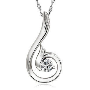 Four-Leaf Clover New Crystal Women's Necklace White Zircon White Diamond Phoenix