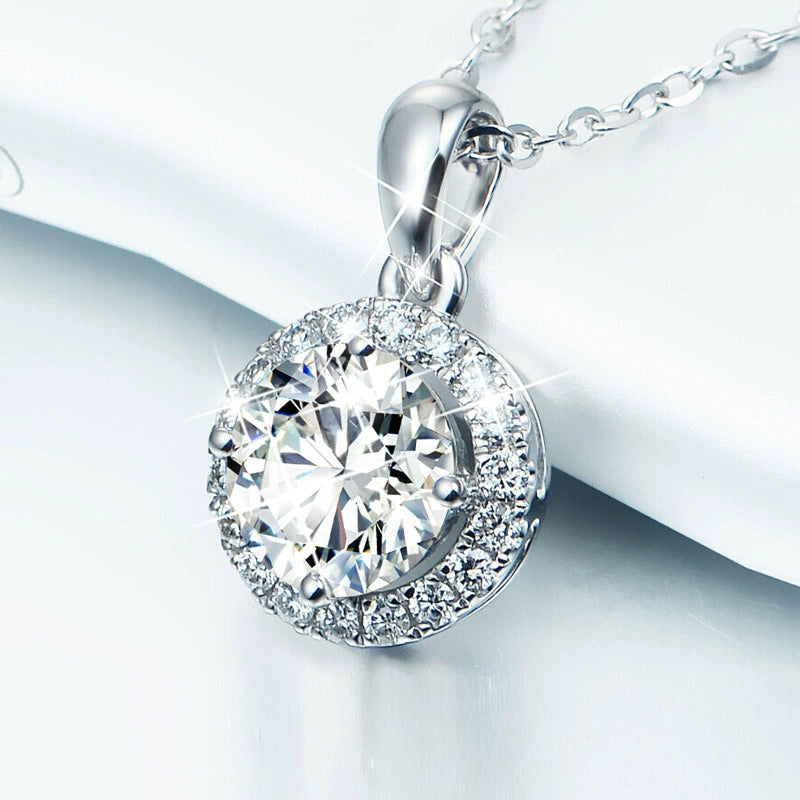 US Imported Platinum Moissanite Necklace Pendant