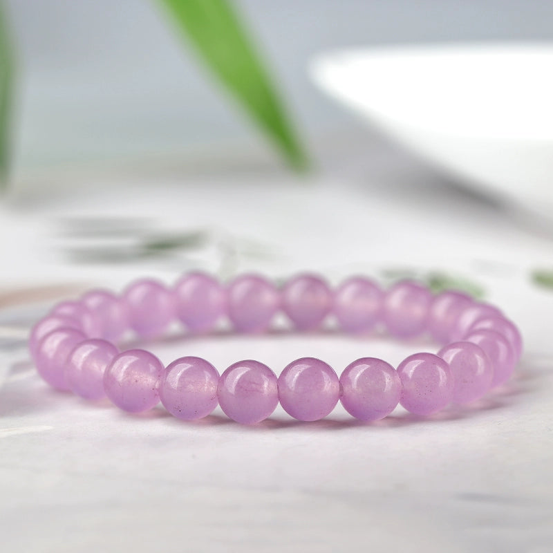 Ins Small Particles Single Circle Color Agate Chalcedony Bracelet 8mm light purple chalcedony