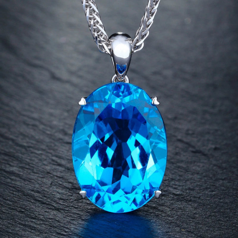 European and American Style Necklace Fashion Ornament Topaz Pendant