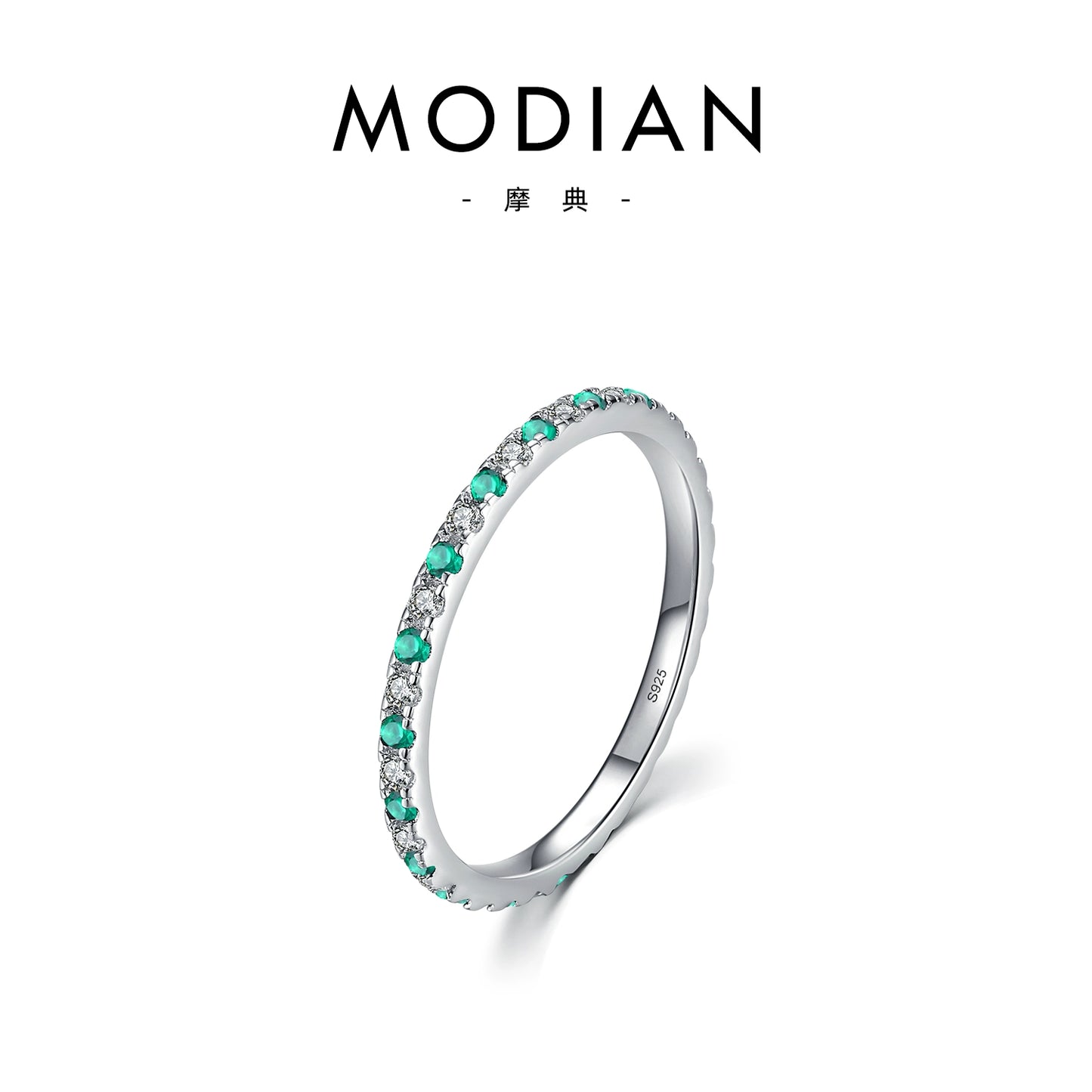 Sterling Silver Personalized Minority Full Circle Female Turquoise Ring RHR659-49mm (US No.5)