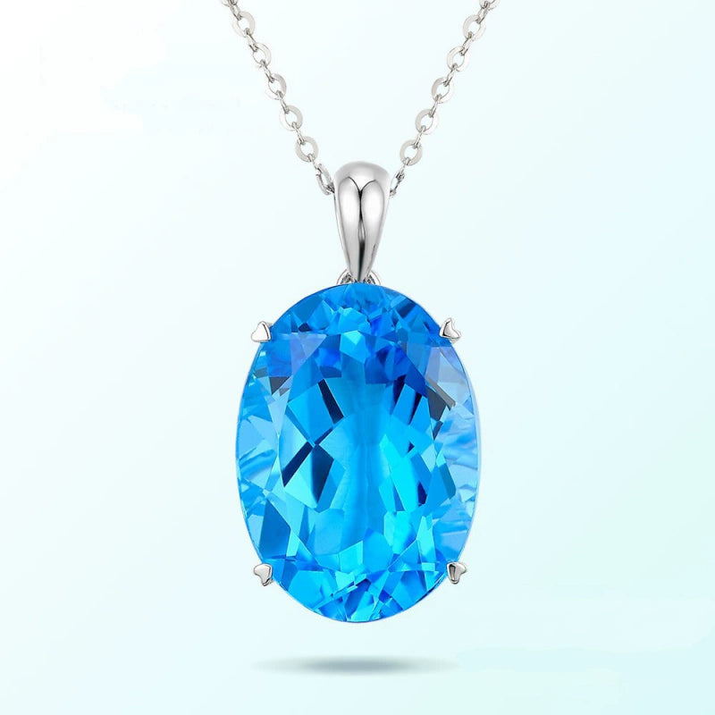 European and American Style Necklace Fashion Ornament Topaz Pendant