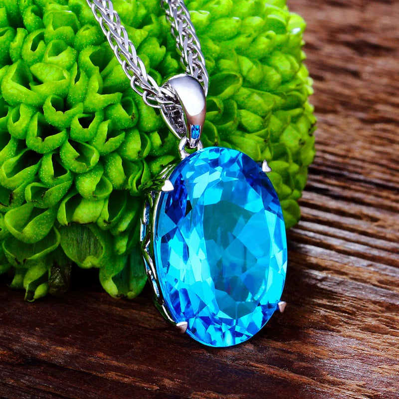 European and American Style Necklace Fashion Ornament Topaz Pendant