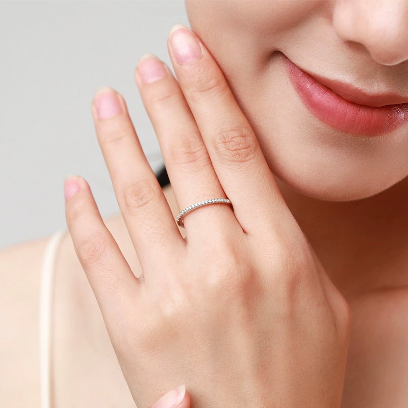 Women's Fashionable Sterling Silver Ins Little Finger Ring Internet Celebrity Little Finger Gang Drill