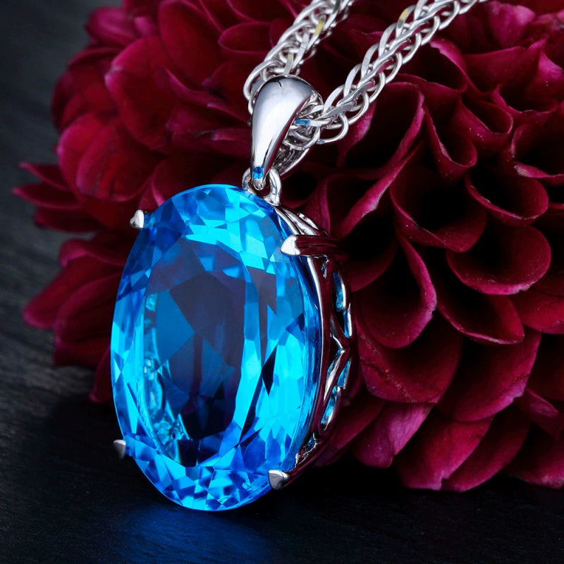 European and American Style Necklace Fashion Ornament Topaz Pendant