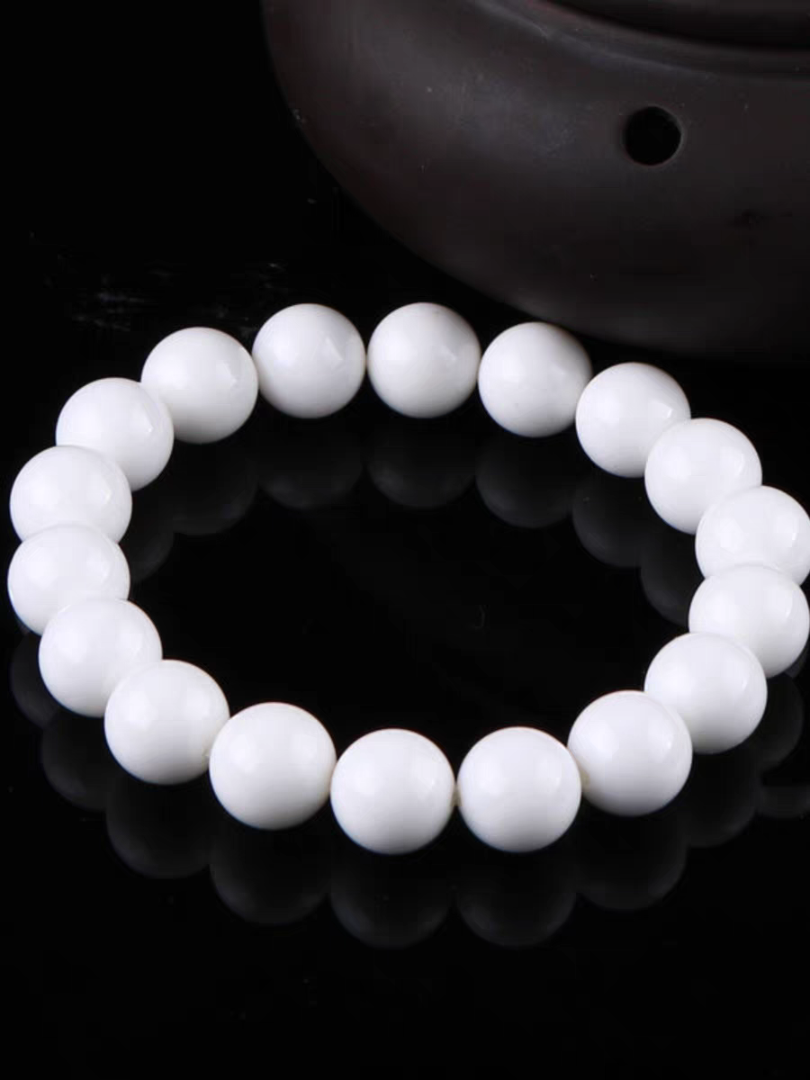 Ins Small Particles Single Circle Color Agate Chalcedony Bracelet 8mm white shell beads