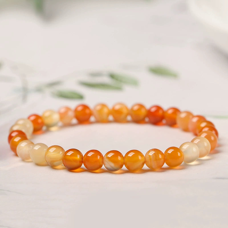 Ins Small Particles Single Circle Color Agate Chalcedony Bracelet 8mm primary color Agate