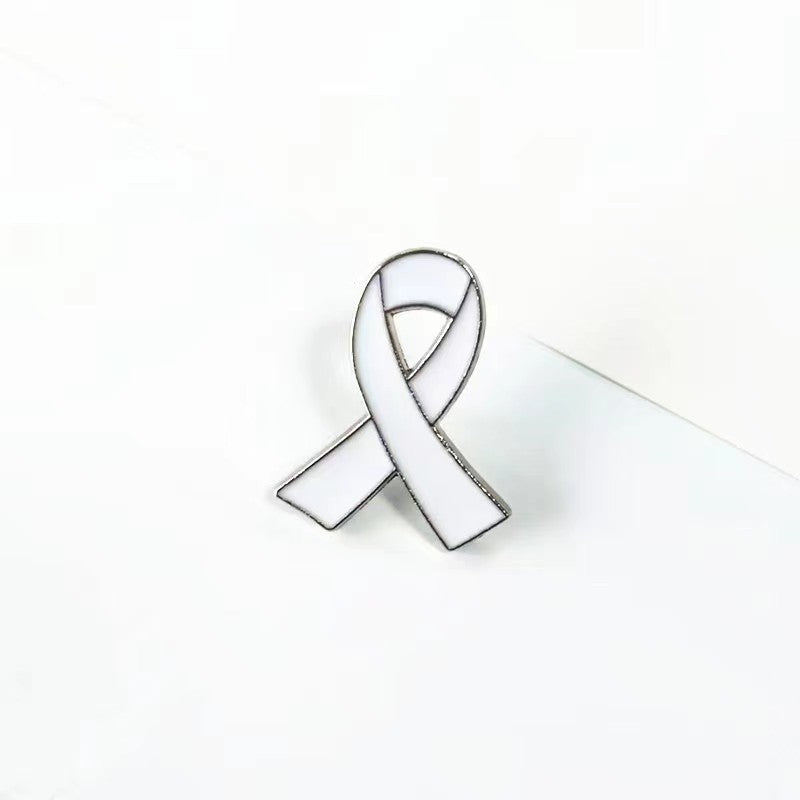 Alloy dripping oil love red ribbon logo brooch AIDS badges HIV International symbol public welfare activities White