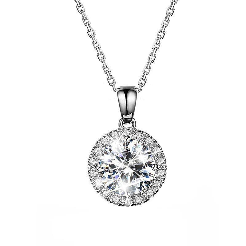 US Imported Platinum Moissanite Necklace Pendant