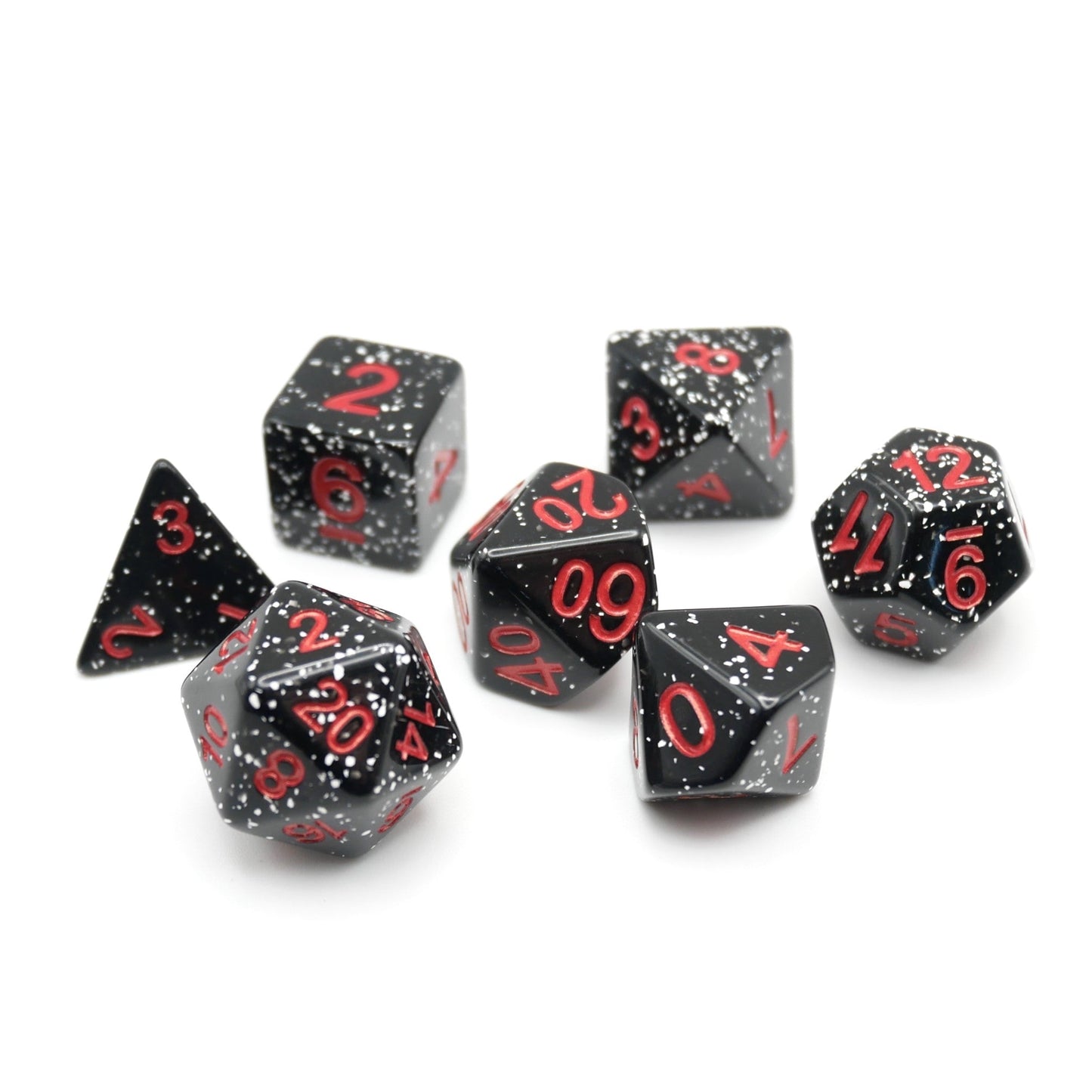 Obsidian Malphite - 7 Piece DnD Dice Set | Acrylic RPG Gaming Dice