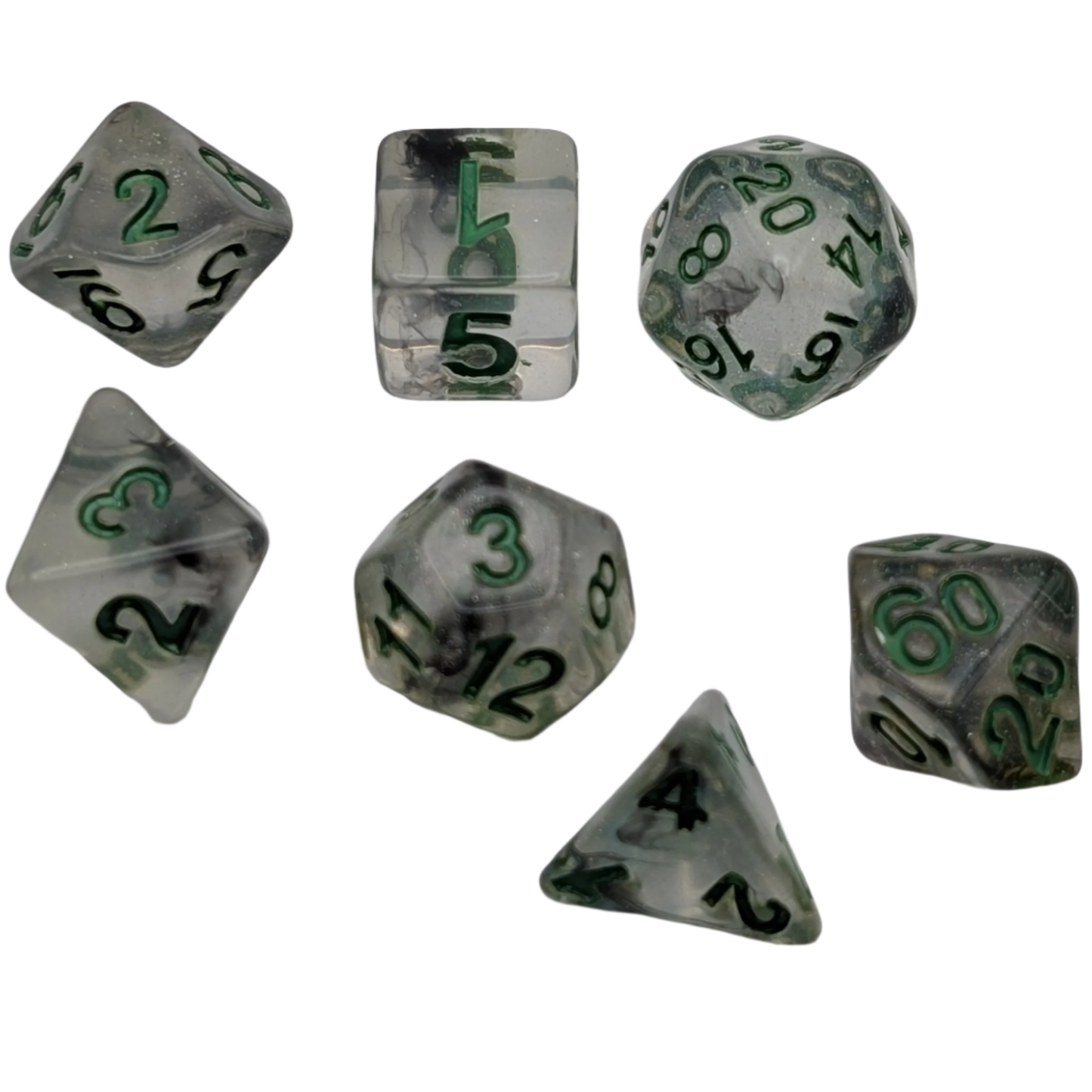 Shining Stars - 7 Piece DnD Dice Set | Acrylic RPG Gaming Dice