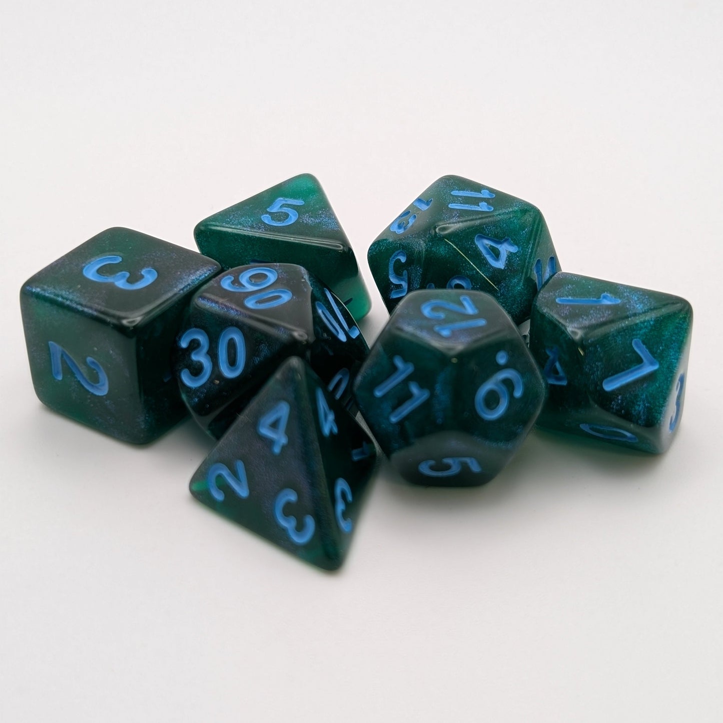 Lake Bottom - 7 Piece DnD Dice Set | Acrylic RPG Gaming Dice