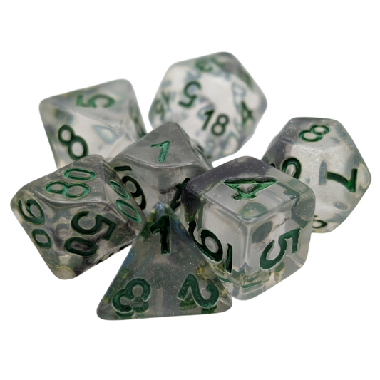 Shining Stars - 7 Piece DnD Dice Set | Acrylic RPG Gaming Dice